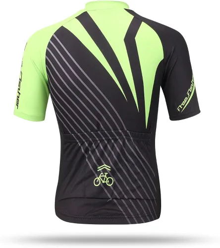 Vista 4 de Camiseta de ciclismo para niños, manga corta, diseño de caricatura de FISHER FREE