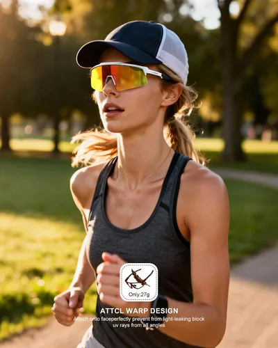Vista 4 de Lentes de sol deportivos polarizados para hombres y mujeres, lentes UV400 de una sola pieza, para béisbol, correr, ciclismo, pesca