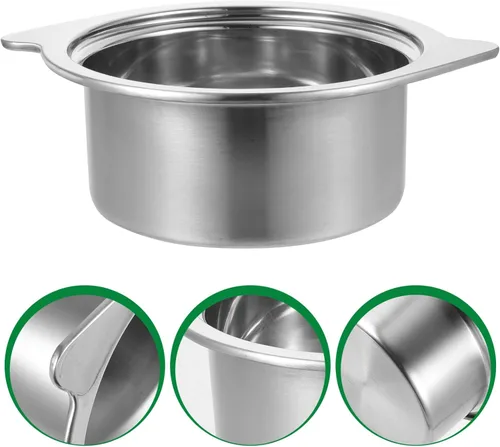 Vista 5 de HEMOTON Shabu Hot Pot Acero Inoxidable Chino Inducción Shabu Olla Tazones de sopa Stock para estufa de inducción Estufa de Gas (Plata) 24X19X8CM