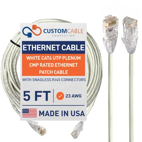 Vista 14 de Custom Cable Connection Cable de conexión Ethernet clasificado CMP azul Cat6 UTP Plenum de 5 pies