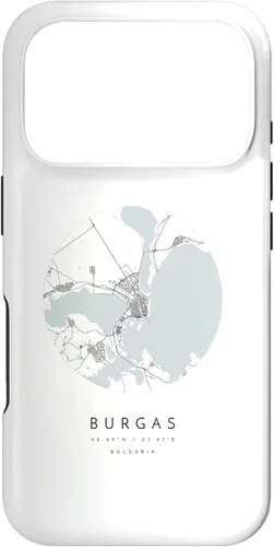 Vista 30 de Burgas Bulgaria Coordinates map - Carcasa para iPhone 16