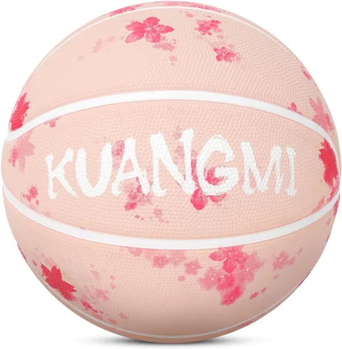 Vista 9 de Kuangmi Balón de baloncesto de goma de lujo, tamaño reglamentario de oficina, 7 (29.5 pulgadas), hecho para juegos de baloncesto en interiores