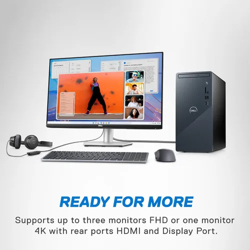 Vista 5 de Dell Inspiron 3020 Desktop - Intel Core i7-13700, SSD de 1 TB + disco duro de 1 TB, RAM DDR4 de 16 GB, DVD RW, gráficos Intel UHD 770, Windows 11