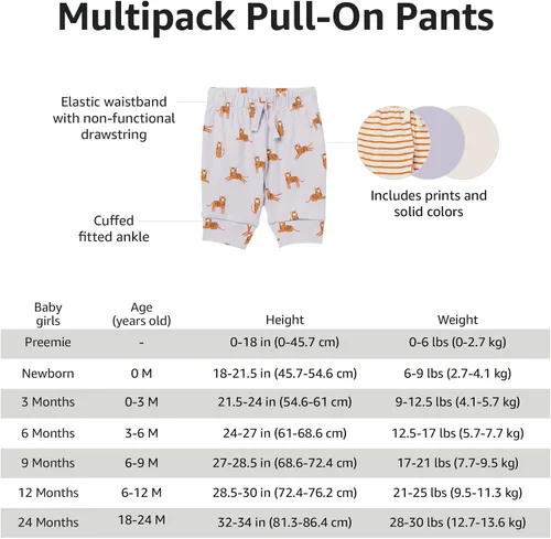 Vista 4 de Tienda Essentials Pantalones de algodón sin cordones para bebé, multipacks