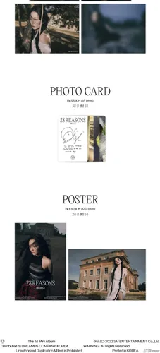 Vista 3 de DREAMUS Red Velvet Seulgi 28 Razones 1er Mini álbum PhotoBook Versión CD+Póster+Mini póster en paquete+Photobook+Photocard+Tracking, NEGRO