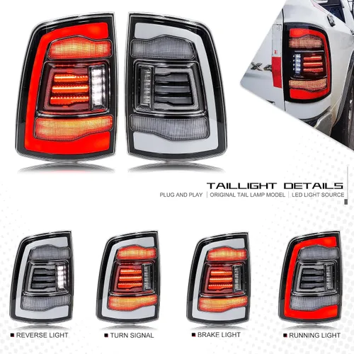 Vista 2 de inginuity time Luces traseras LED blancas transparentes para Dodge RAM 1500 2009-2018 y 2010-2018 RAM 2500/3500 Facelift 4ª generación Lámparas