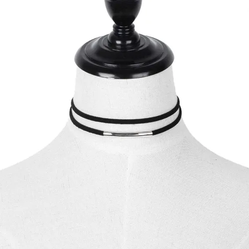 Vista 6 de JAKAWIN Gargantilla Collar Ajustable Negro Collar Collares para Mujer NK134