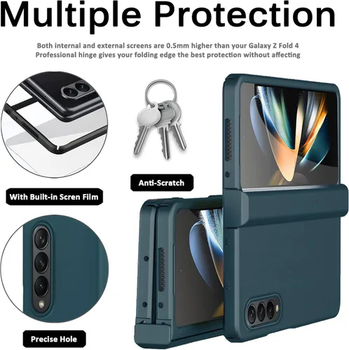 Vista 4 de Miimall Funda compatible con Samsung Galaxy Z Fold 4 2022 con bisagra plegable, ultrafina, ligera, anticaídas, cobertura completa, protector