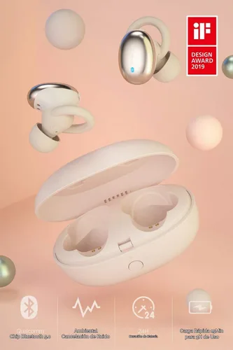 Vista 2 de 1MORE Elegantes auriculares intrauditivos inalámbricos – Bluetooth – 6.5 horas de batería – Carga rápida de 15 minutos para 3 horas de uso – Funda