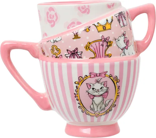 Vista 43 de Silver Buffalo Disney Alicia en el país de las maravillas Taza de té apiladas de cerámica esculpida en 3D, 20 onzas (591.4 ml)