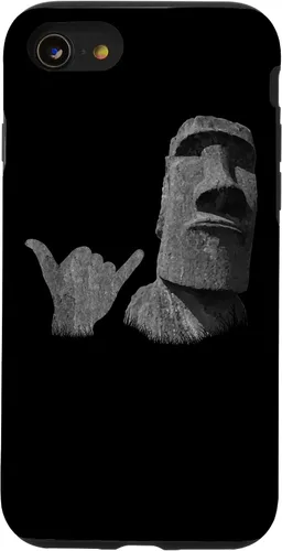 Vista 18 de Funny Easter Island Rapa NUI Moai Statue Surfer Shaka Sign Case for iPhone 16