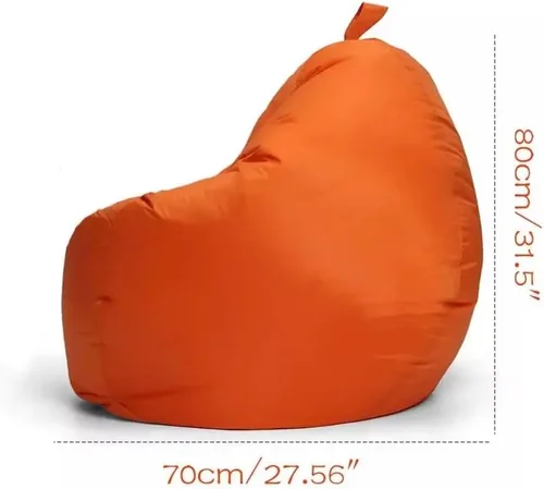 Vista 2 de Koolouispoper Lazy BeanBag - Funda para sofá sin relleno, 420D, Oxford, impermeable, puf, puff puff para sala de estar, tatami, 27.6 x 31.5 in Negro