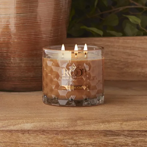 Vista 6 de Root Candles - Velas perfumadas de otoño en forma de panal de miel, de vidrio, con mezcla de cera de abejas de 3 mechas, 12 onzas, elaboradas a