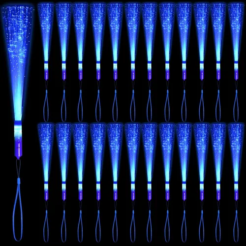 Vista 9 de Paquete de 12 varillas luminosas blancas de fibra óptica a granel con 3 modelos intermitentes para el 4 de julio, Navidad, Halloween, cumpleaños