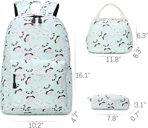 Vista 5 de Ecodudo - Morral ligero para niños y niñas, lindas mochilas escolares con lonchera