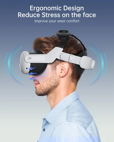 Vista 5 de ZYBER Adjustable Pressure-Free Head Strap for Meta Quest 3, VR Head Strap Replacement for Oculus Quest 3 Accessories for Enhance Comfort and