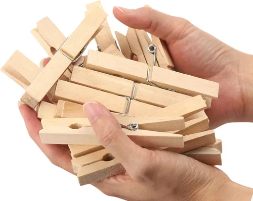 Vista 8 de LOTIMOYIA Pinzas de madera para ropa, 3.55 pulgadas, paquete de 46