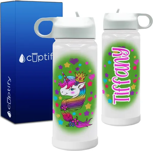 Vista 15 de Cuptify Botella de agua personalizada de unicornio con tapa y funda protectora de silicona, regalo personalizado para niñas que creen en la magia