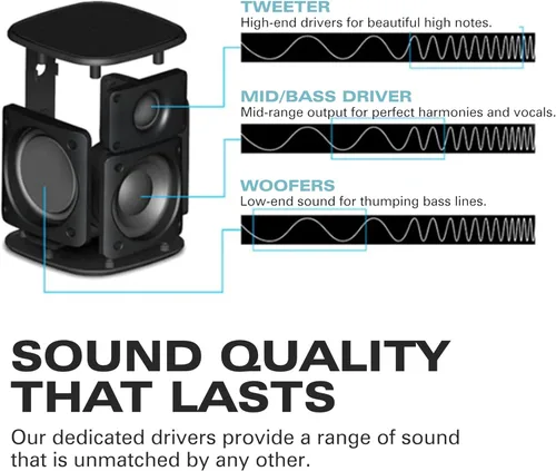 Vista 5 de Rocksteady Altavoz Bluetooth portátil Stadium 2 - Individual Batería de hasta 30 horas Alcance de 150 pies Inicia tu sistema de varias