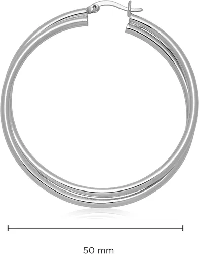 Vista 15 de Milla Crossover Twisted Hoop Earrings for Women – Hypoallergenic Silver or Gold Statement Hoops – Lightweight & Easy to Wear