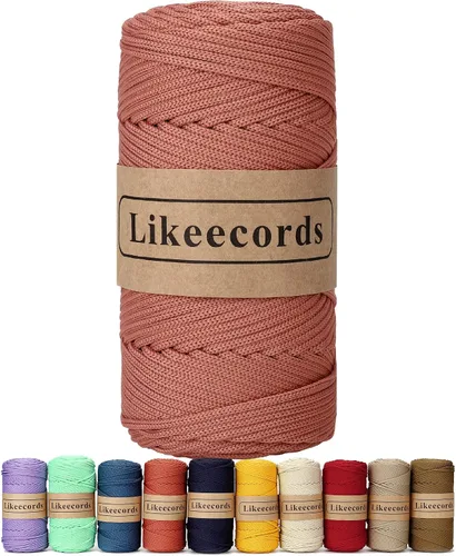 Vista 42 de Likeecords Cordón de macramé trenzado de poliéster de 0.157 in, 140 yardas, 426 pies, hilo elástico para bolsa de ganchillo para manualidades
