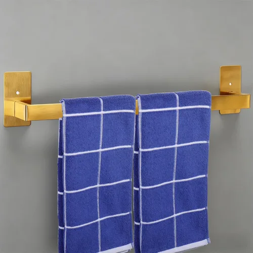 Vista 9 de Barra de Toalla de Baño Autoadhesiva, Toallero sin Perforación Fácil de Instalar, Soporte de Toalla de Mano Hecho de Acero Inoxidable Premium