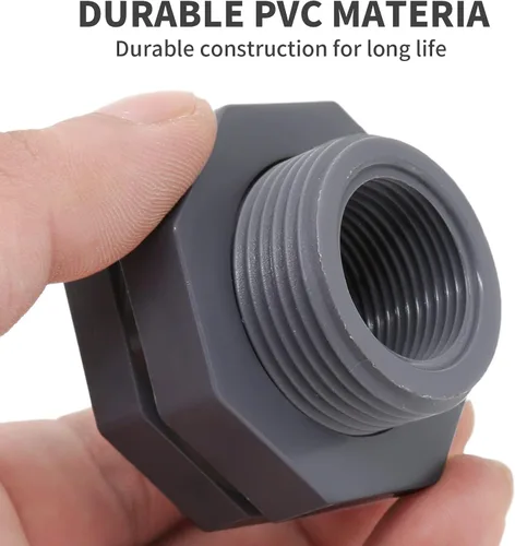 Vista 7 de Conector de tanque de agua de PVC de 1/2 pulgada, paquete de 2 Adaptador de montaje con enchufes, para barriles de lluvia, para acuarios