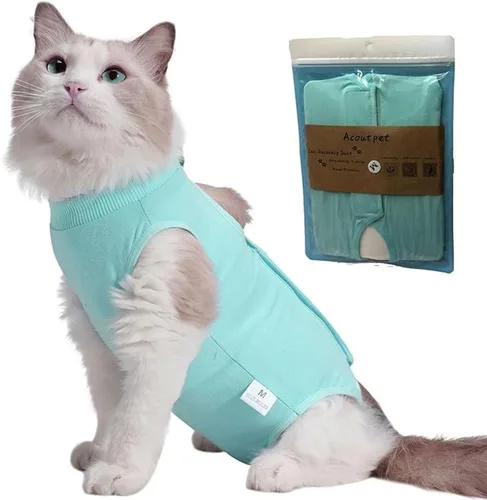 Vista 7 de Traje de recuperación para gatos, enterizo para gatos después de la cirugía, esterilización quirúrgica, heridas abdominales, enfermedades