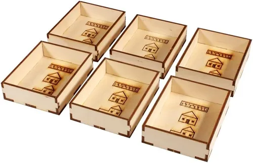 Vista 3 de The Broken Token Organizador de juegos compatible con Catan Base Game – Caja organizadora de juegos de madera con múltiples bandejas