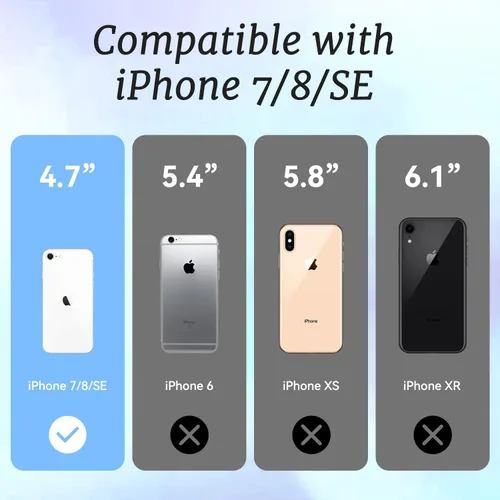Vista 4 de para iPhone 7/8/SE, funda con collage nostálgico de playa con tabla de surf y Stay Salty, protección contra caídas de grado militar, cubierta