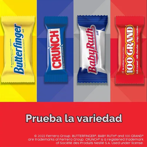 Vista 3 de Butterfinger and Co. Bolsa de dulces de chocolate a granel, mezcla de divertidos dedos de mantequilla, CRUNCH, Baby Ruth y 100 barras de chocolate