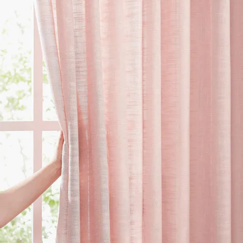 Vista 17 de FMFUNCTEX Cortinas semitraslúcidas de lino para dormitorio, cortinas blancas de 45 pulgadas de largo para sala de estar, cortinas cortas con ojales