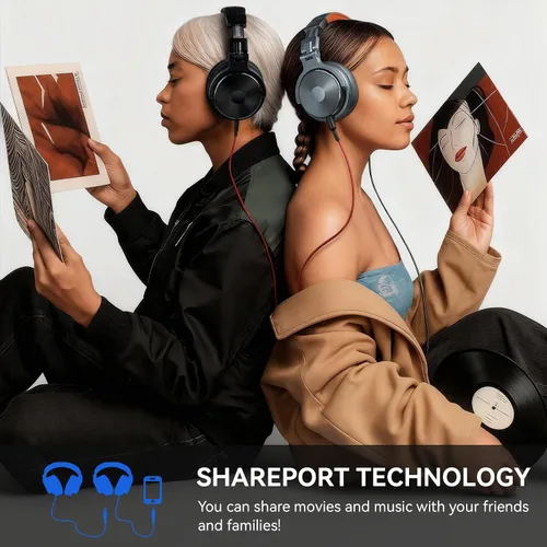 Vista 6 de OneOdio Hi-Res Auriculares de sobreoído para monitorización y mezcla en estudio, aislamiento de sonido, almohadillas de piel de proteína, unidad