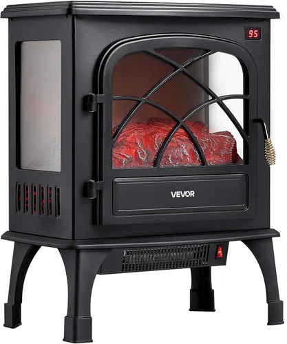 Vista 11 de VEVOR - Chimeneas independientes de 22.8 pulgadas, calefactor eléctrico portátil de chimenea de 1500 W y 5120 BTU, con protección contra