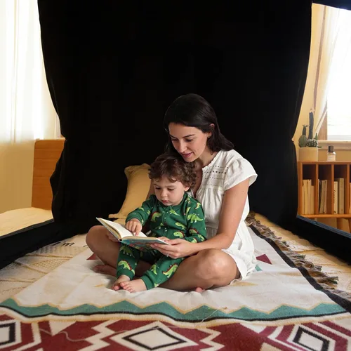 Vista 4 de Carpas de Cama con Dosel - Carpa de Ensueño Privada para Dormir Cómodamente en Interiores, Reductora de Luz y Transpirable, con Carpa de Cama