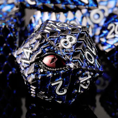 Vista 25 de 1 dado de metal D20 DND – Dados poliédricos gigantes metálicos de 20 caras, dados grandes de 1.378 in de ojo de dragón para juego de mesa