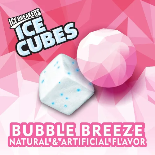 Vista 3 de ICE BREAKERS Ice Cubes - Botellas de goma de mascar sin azúcar Bubble Breeze y canela (6 unidades, 40 piezas)