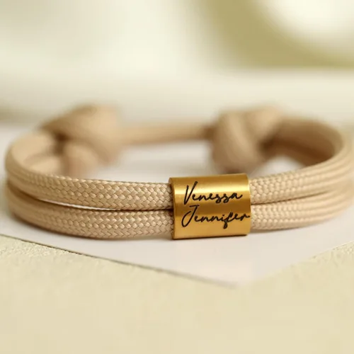 Vista 4 de Pulseras personalizadas para hombres y mujeres, pulseras de amistad, hechas a mano, pulseras a juego para hombres y mujeres, pulseras de cuerda