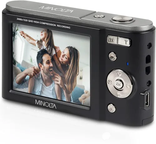 Vista 7 de Minolta Cámara digital MND20 de 44 MP - Video Ultra HD de 2.7K, zoom digital 16X, estabilización antivibración, lapso de tiempo, detección facial