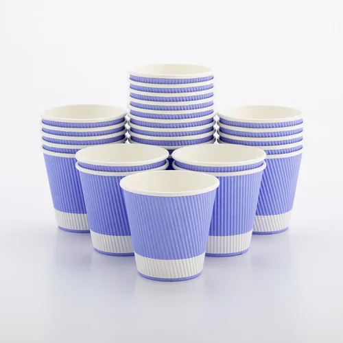 Vista 14 de Tazas para café de papel aislado, pared ondulada, kraft, 12 onzas - Caja de 25 unidades - tapas a juego: RWA0360B, RWA0360W, RWA0328LG, RWA0328GR