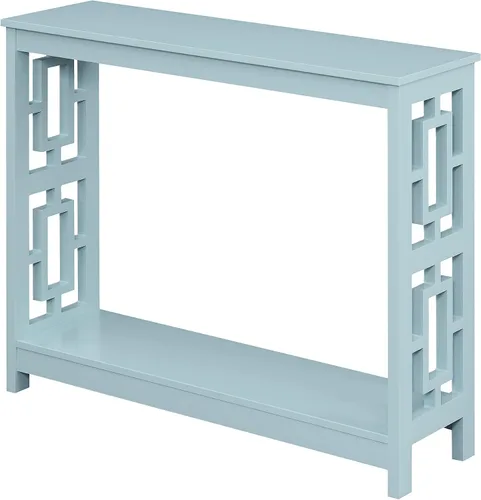Vista 11 de Convenience Concepts Town - Mesa consola cuadrada con estante, color negro