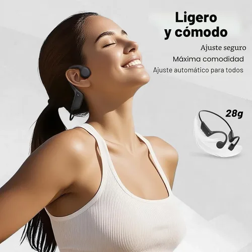 Vista 3 de Auriculares impermeables de conducción ósea de oreja abierta, Bluetooth 6.0, batería de larga duración, auriculares inalámbricos ultraligeros