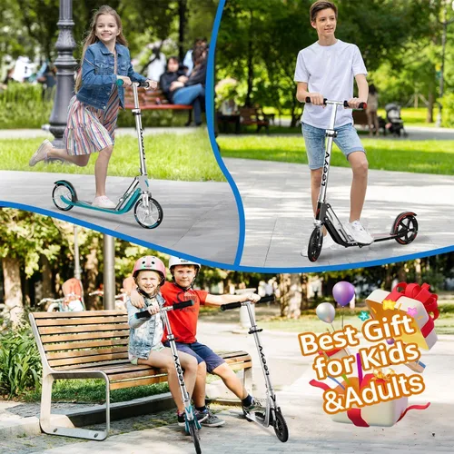 Vista 7 de Adult Scooter with Big Wheels Adjustable Height, Foldable Aluminum Frame Smooth Ride for Urban Commuting and Outdoor Fun Suitable for Teens