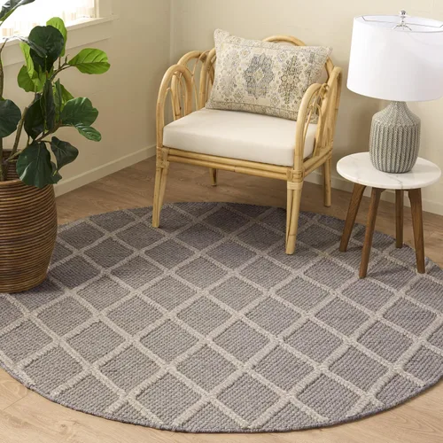 Vista 16 de SAFAVIEH Colección Natura - Alfombra decorativa de 2 x 3 pies, gris, hecha a mano de lana y viscosa, ideal para áreas de alto tráfico en entrada