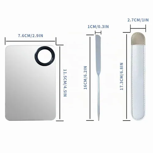 Vista 6 de Juego de espátula de maquillaje coreano, espátula profesional de maquillaje de acero inoxidable con paleta de base,Picasso Foundation Makeup Stick