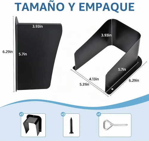 Vista 6 de Cubierta de lluvia para timbre de puerta de metal negro laminado en frío, protector de carcasa de acero para timbre de puerta de video, cubierta