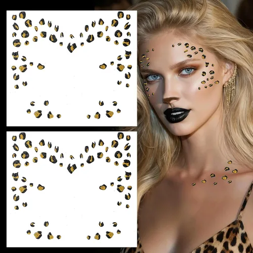 Vista 8 de NOOEPC - Paquete de 2 joyas de cara de vampiro, gemas para la cara Accesorios de vampiro para mujer, accesorios de vampiro, accesorios de maquillaje