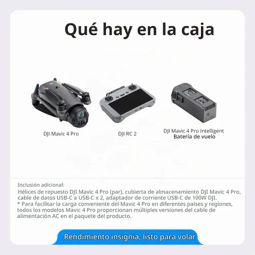 Vista 7 de DJI Mavic 4 Pro Drone con DJI RC 2, dron insignia de tres cámaras