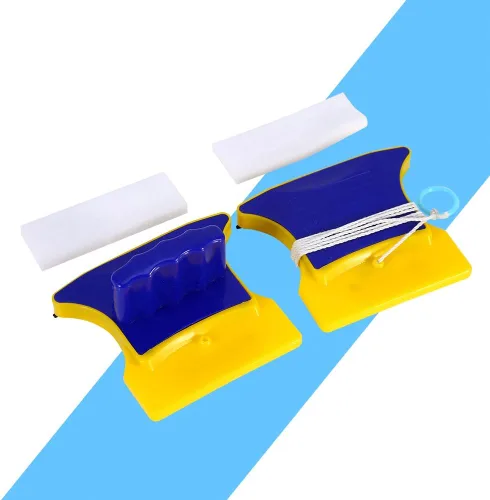 Vista 3 de Herramienta magnética para limpiar ventanas de doble cara, limpiador de vidrio con 2 algodón de limpieza extra, kit de limpiacristales para el hogar