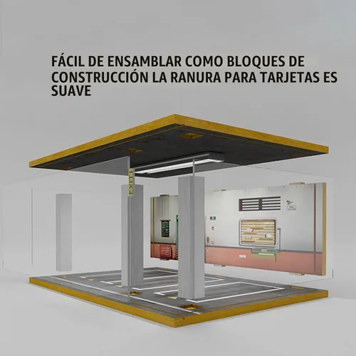 Vista 4 de Vitrina de diorama de coche fundido a presión a escala 1/24 con cubierta acrílica transparente e iluminación LED para modelos de automóviles